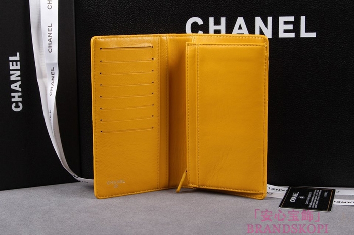 シャネル 長財布 CHANEL 財布 二つ折り  マトラッセ  ラムスキン イエロー A61667
