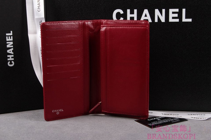 シャネル 長財布 CHANEL 財布 二つ折り  マトラッセ  ラムスキン ブルゴーニュ A61667