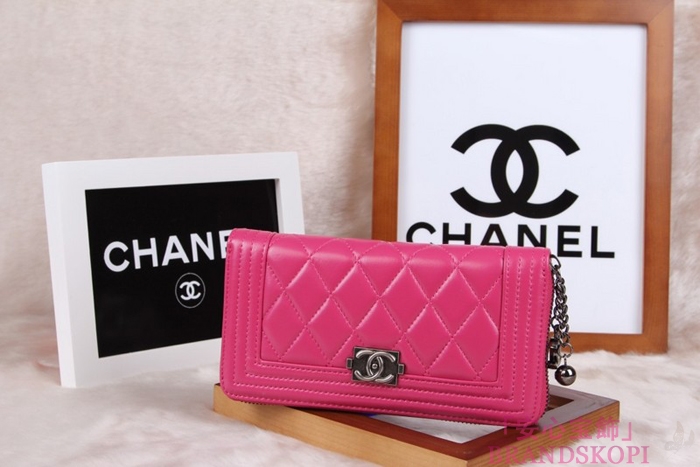 シャネル 長財布 財布  ラウンドファスナー レディース BOY CHANEL/ボーイシャネル ラムスキン キルティング マトラッセ ローズ A48652