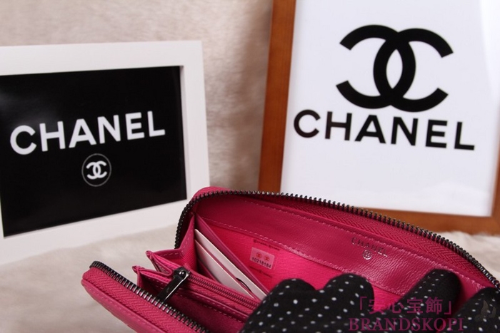 シャネル 長財布 財布  ラウンドファスナー レディース BOY CHANEL/ボーイシャネル ラムスキン キルティング マトラッセ ローズ A48652