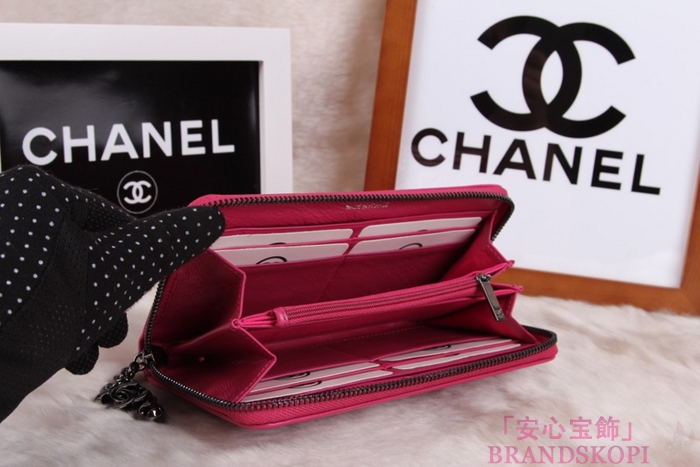 シャネル 長財布 財布  ラウンドファスナー レディース BOY CHANEL/ボーイシャネル ラムスキン キルティング マトラッセ ローズ A48652