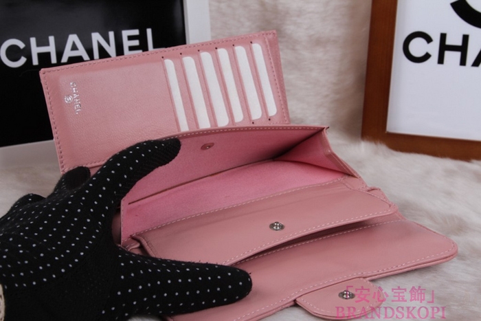 シャネル CHANEL 長財布 3折 タイムレスクラシック マトラッセ ラムスキン ピンク A46518