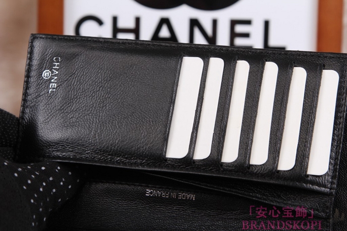 シャネル CHANEL 長財布 3折 タイムレスクラシック マトラッセ ラムスキン ブラック A46518