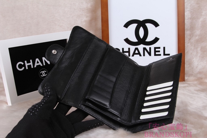 シャネル CHANEL 長財布 3折 タイムレスクラシック マトラッセ ラムスキン ブラック A46518