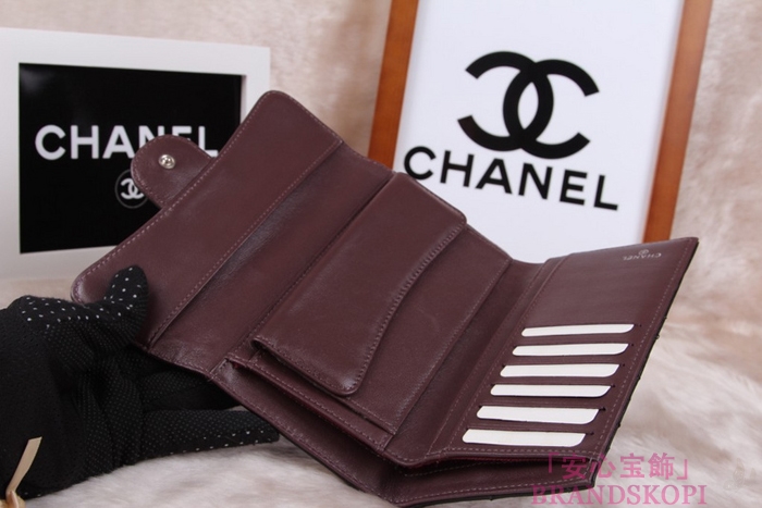シャネル CHANEL 長財布 3折 タイムレスクラシック マトラッセ ラムスキン ブラック*クラレット A46518