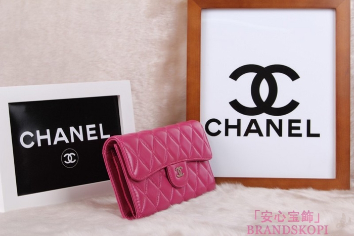 シャネル CHANEL 長財布 3折 タイムレスクラシック マトラッセ ラムスキン ローズ A46518