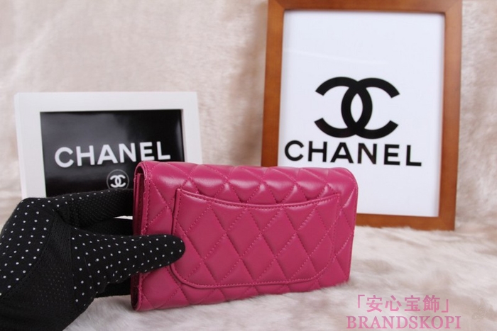 シャネル CHANEL 長財布 3折 タイムレスクラシック マトラッセ ラムスキン ローズ A46518