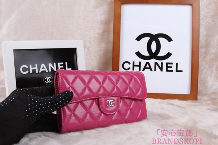 シャネル CHANEL 長財布 3折 タイムレスクラシック マトラッセ ラムスキン ローズ A46518