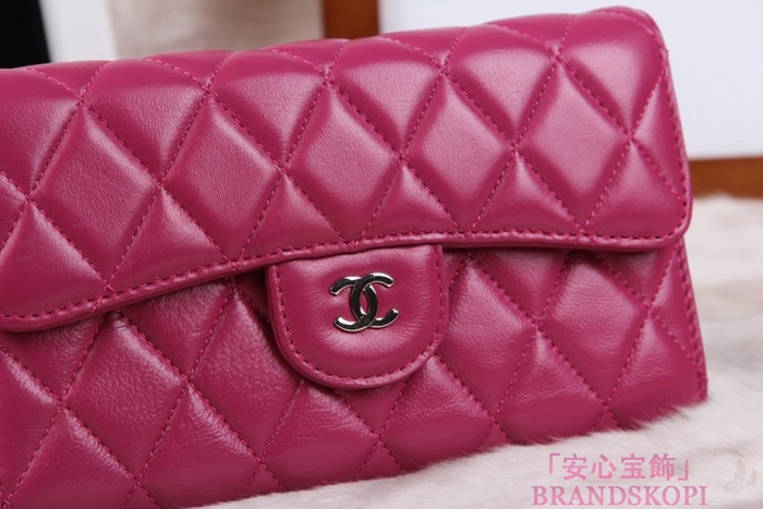 シャネル CHANEL 長財布 3折 タイムレスクラシック マトラッセ ラムスキン ローズ A46518