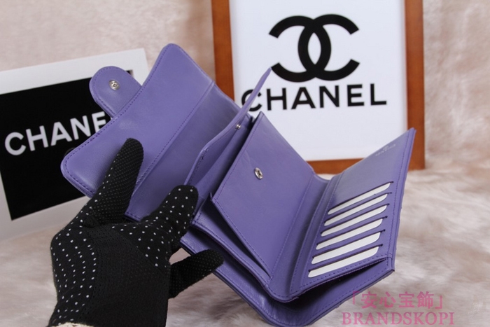 シャネル CHANEL 長財布 3折 タイムレスクラシック マトラッセ ラムスキン ライラック A46518