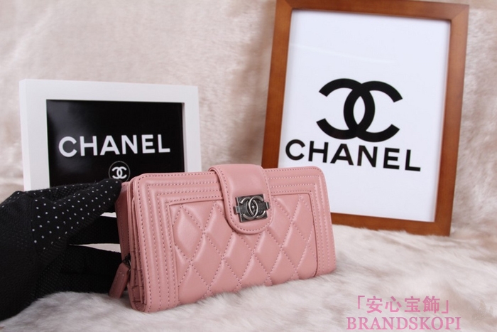 シャネル 長財布 CHANEL 財布 二つ折り フラップ キルティング マトラッセ  ラムスキン ピンク A48651