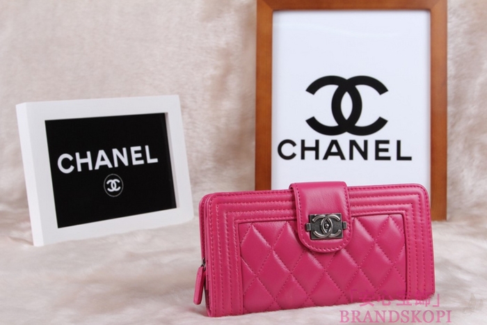 シャネル 長財布 CHANEL 財布 二つ折り フラップ キルティング マトラッセ  ラムスキン ローズ A48651