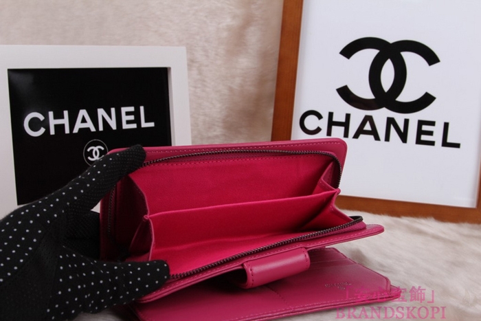 シャネル 長財布 CHANEL 財布 二つ折り フラップ キルティング マトラッセ  ラムスキン ローズ A48651