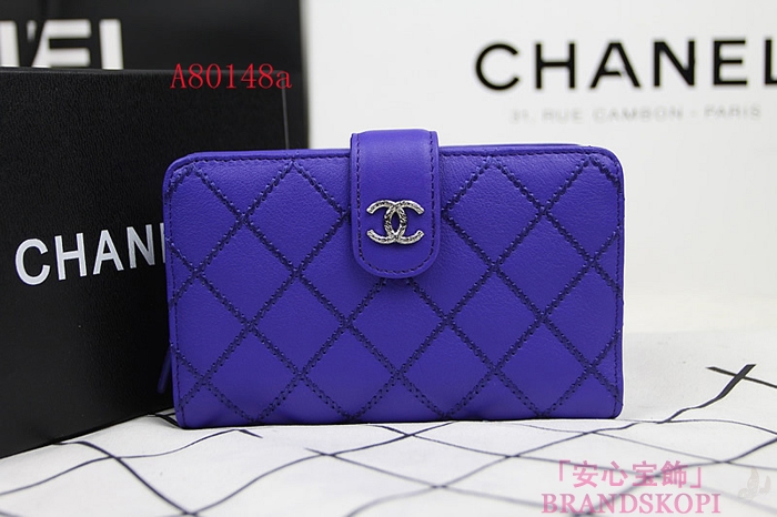 シャネルCHANEL2014春夏カーフスキン2つ折財布A80148a/A80148b