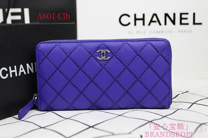 シャネルCHANEL2014春夏カーフスキンジップ長財布A80143a/A80143b
