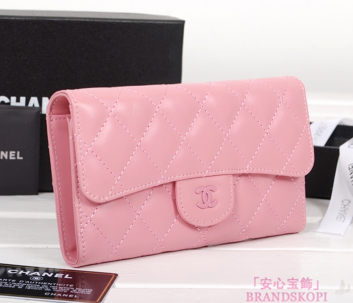 シャネル 財布  マトラッセライン 長財布 ピンク A31506-39