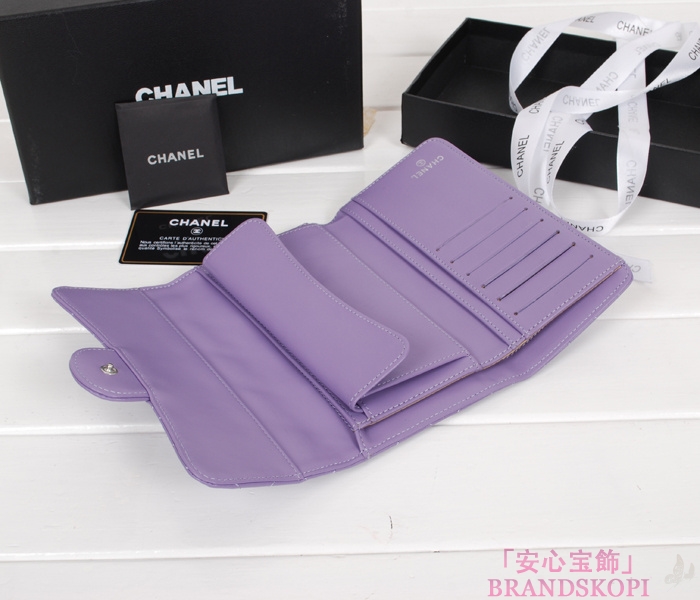 シャネル 財布  マトラッセライン 長財布 ライトパープル A31506-37