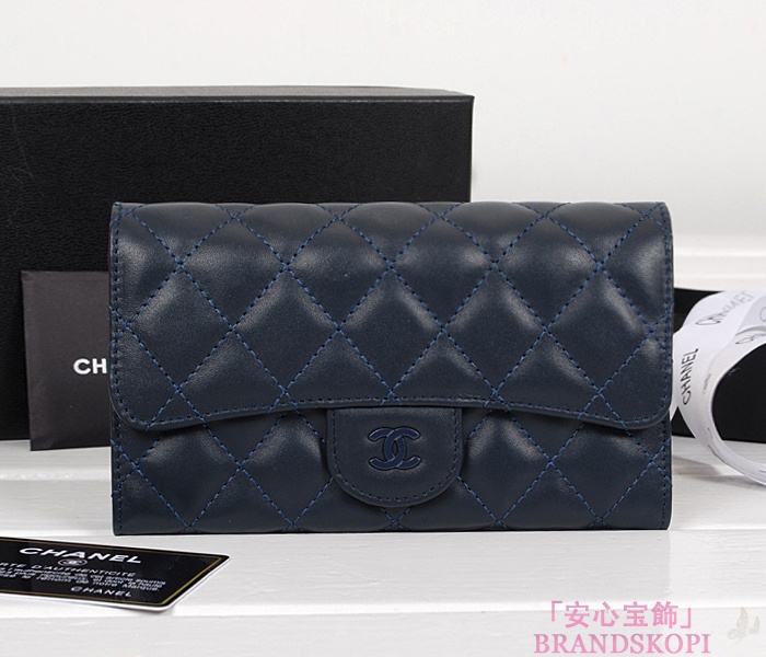 シャネル 財布  マトラッセライン 長財布 ブループリュス A31506-29