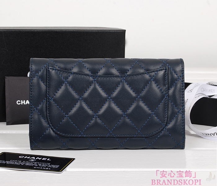シャネル 財布  マトラッセライン 長財布 ブループリュス A31506-29