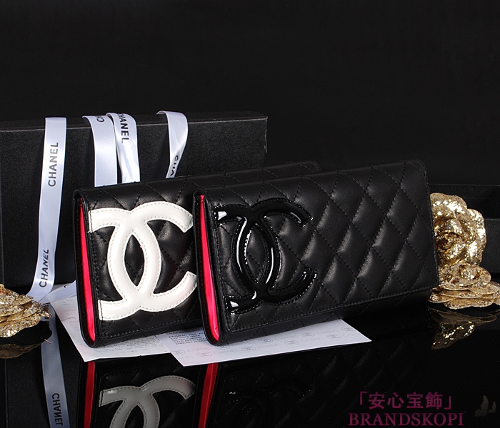 シャネル CHANEL 長財布 二つ折り カンボンライン レザー ココマーク キルティングA46645m/A46645n