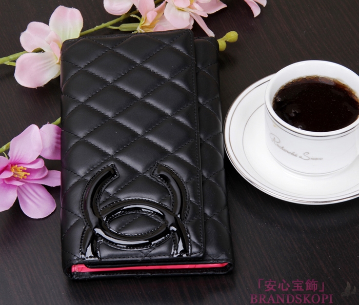 シャネル CHANEL 長財布 二つ折り カンボンライン レザー ココマーク キルティングA46645m/A46645n