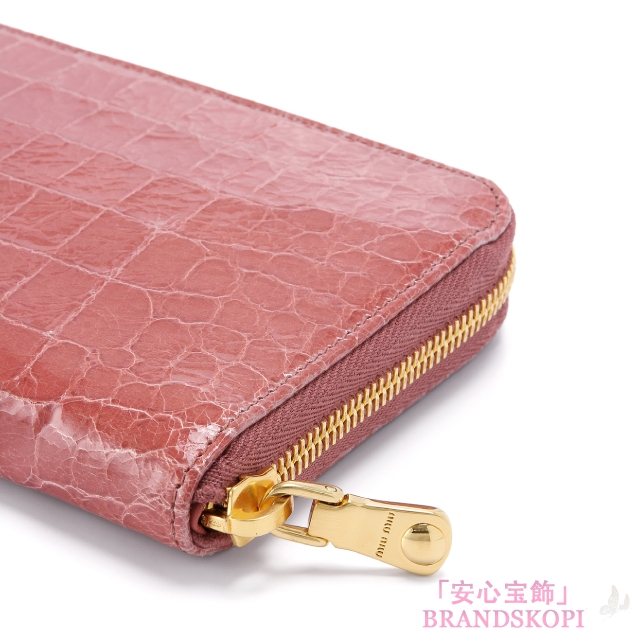 ミュウ ミュウ　2013年春夏新作ST.COCCO LUXラウンドファスナー 長財布 5M0506 NKG F0405
