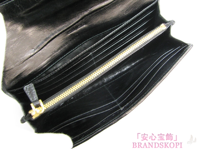 miu miu（ミュウミュウ）ＺＩＰ長財布/ブラック(金具：ゴールド)/レザー5M1109