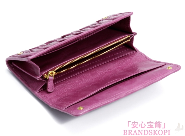 ミュウ ミュウ　12/13年秋冬新作MATELASSE LUX二つ折り長財布 5M1109 QI9 F027X 