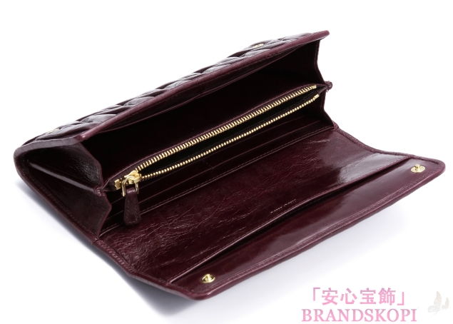 ミュウ ミュウ　12/13年秋冬新作MATELASSE LUX二つ折り長財布 5M1109 QI9 F0382 