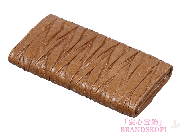 ミュウ ミュウ　11/12年秋冬新作MATELASSE LUX三つ折り長財布 5M1270 QI9 F0401