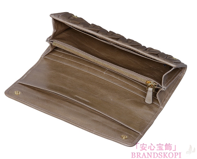 ミュウ ミュウ　2012年春夏新作MATELASSE LUX二つ折り長財布 5M1109 QI9 F0193 