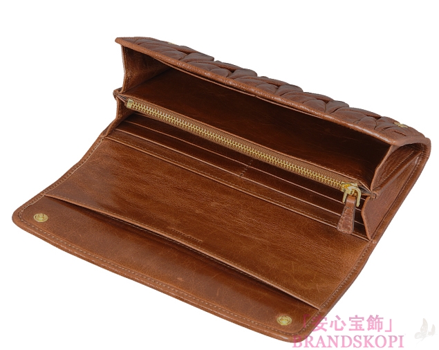 ミュウ ミュウ　12/13年秋冬新作MATELASSE LUX二つ折り長財布 5M1109 QI9 F0BW5