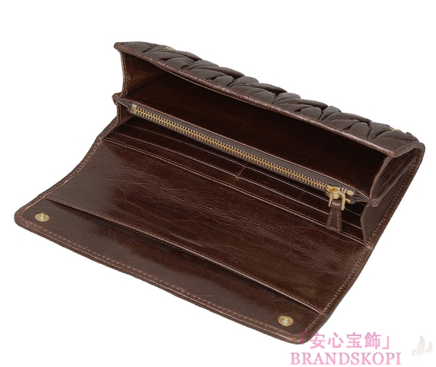 ミュウ ミュウ　11/12年秋冬新作MATELASSE LUX二つ折り長財布 5M1109 QI9 F0038 