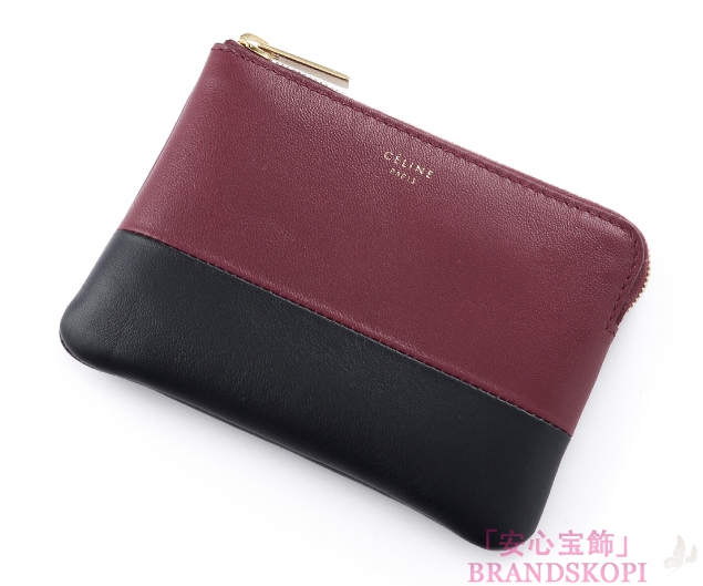 セリーヌラムスキンコンビカラー コインケース101913HTM 28LN 