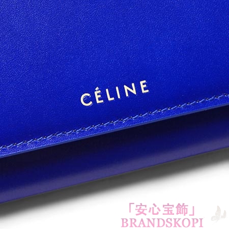 セリーヌ 長財布[小銭入れ付き]ラージマルチファンクション /マリンブルー×クレマホワイト10760-3fjn-07be