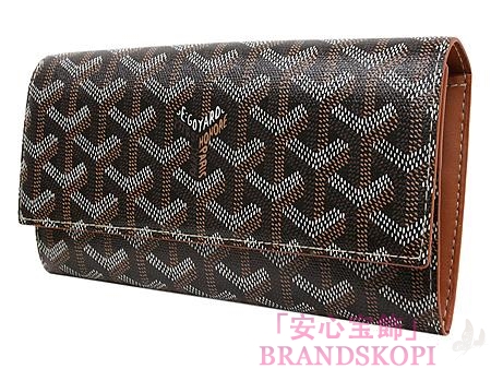 ゴヤール(GOYARD) 二つ折長財布（ブラック×ブラウン） APMVARENNE03-NOIR-GOLD