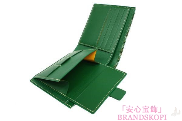 ゴヤール(GOYARD) 二つ折り財布(グリーン）GY-APM11009-POR-MON-VERTEVERT