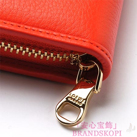 ロエベ/LOEWE/ ラウンドファスナー長財布[小銭入れ付き]/17679-f13-7130 /レッド