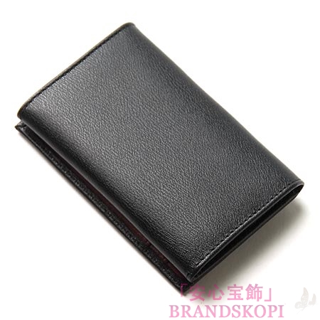 ロエベ/LOEWE/ レザーカードケース/10330-f16-1398 /ブラック×ダークレッド