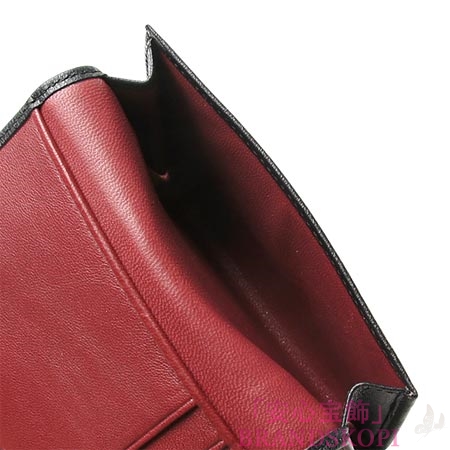 ロエベ/LOEWE/ レザーカードケース/10330-f16-1398 /ブラック×ダークレッド