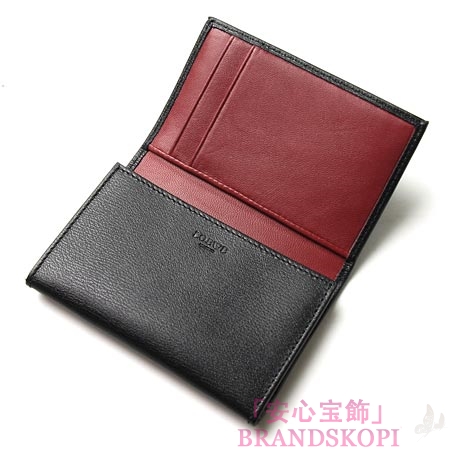 ロエベ/LOEWE/ レザーカードケース/10330-f16-1398 /ブラック×ダークレッド
