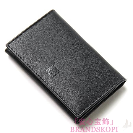ロエベ/LOEWE/ レザーカードケース/10330-f16-1398 /ブラック×ダークレッド