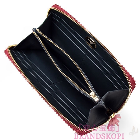 ロエベ/LOEWE/ ラウンドファスナー長財布[小銭入れ付き]ワインレッド×ピンク×ミッドナイト18281-f13-7400