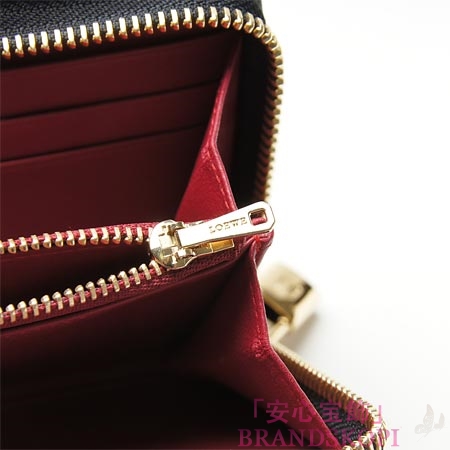ロエベ/LOEWE/ ラウンドファスナー 長財布[小銭入れ付き]/AMAZONA 20120314 /ブラック×レッド11395-f13-1100