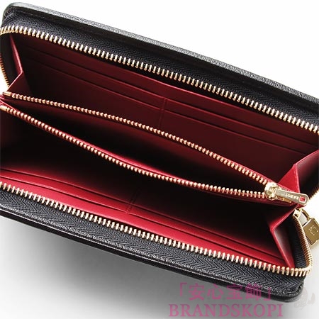 ロエベ/LOEWE/ ラウンドファスナー 長財布[小銭入れ付き]/AMAZONA 20120314 /ブラック×レッド11395-f13-1100