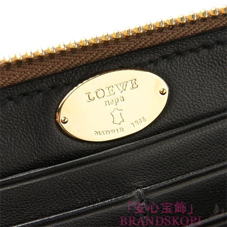 ロエベ/LOEWE/ ラウンドファスナー 長財布[小銭入れ付き]/18281-f13-8156 /ゴールド×ブラック