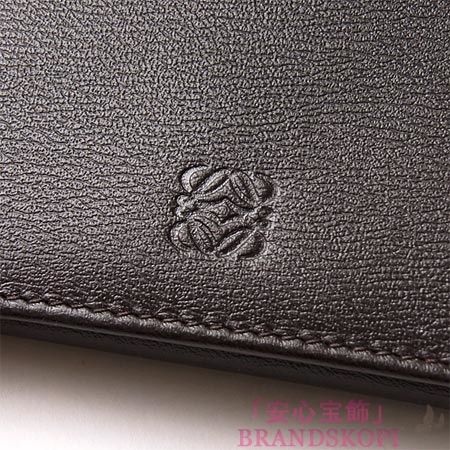 ロエベ/LOEWE/ レザーカードケース/10330-f16-3127 /ダークブラウン×ナチュラルベージュ