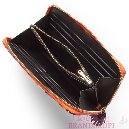ロエベ/LOEWE/ ラウンドファスナー長財布[小銭入れ付き]/Loewe Napa /オレンジ14782-f13-9100