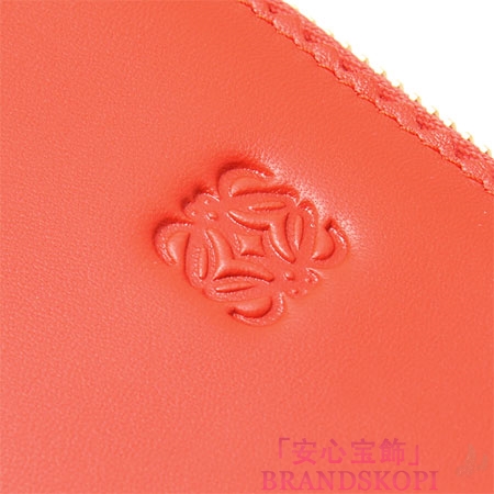 ロエベ/LOEWE/ ラウンドファスナー長財布[小銭入れ付き]レッド×ショッキングピンク×ダークレッド18281-f13-7130
