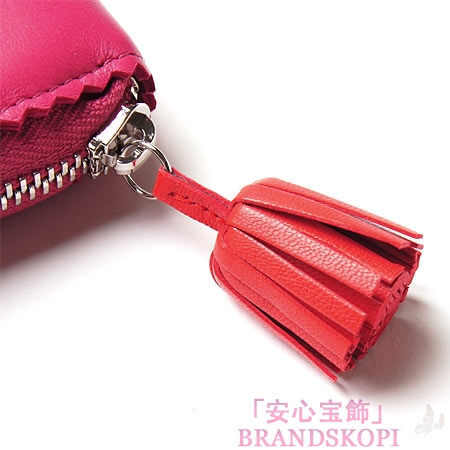 ロエベ/LOEWE/ ラウンドファスナー 長財布[小銭入れ付き]コーラルピンク×パープル18281-f13-7440